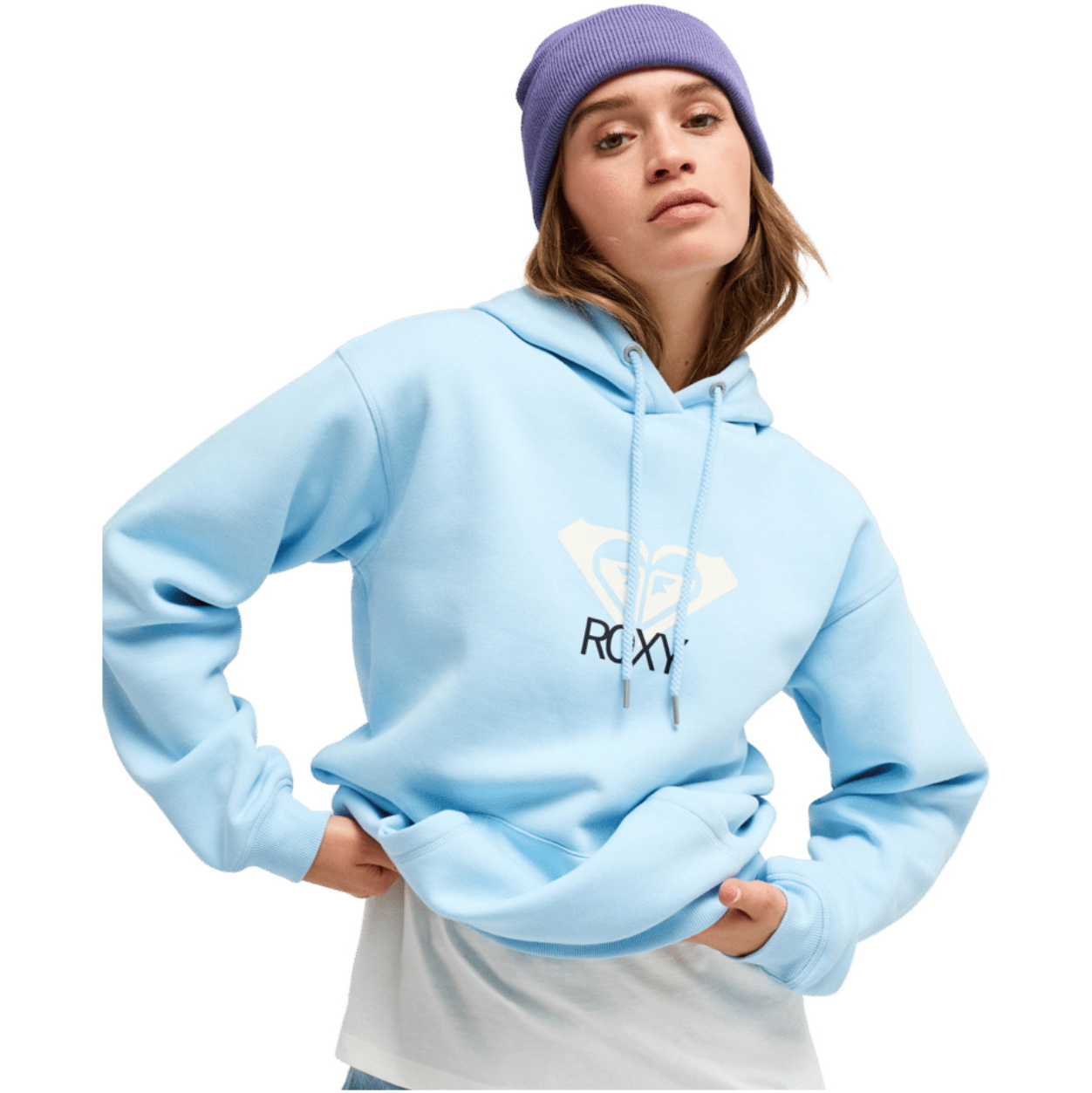 2026 Roxy Womens Surf Stoked Brushed Art Hoodie ERJFT05020 - Cerulean